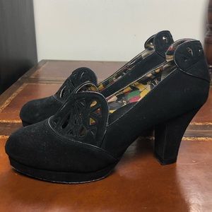 Miss L Fire retro platform heels with cutouts